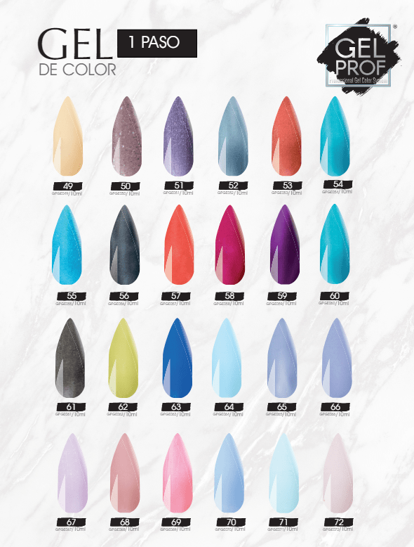 GEL PROF - GEL DE COLORES PARA UÑAS 10 ML