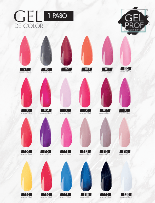 GEL PROF - GEL DE COLORES PARA UÑAS 10 ML