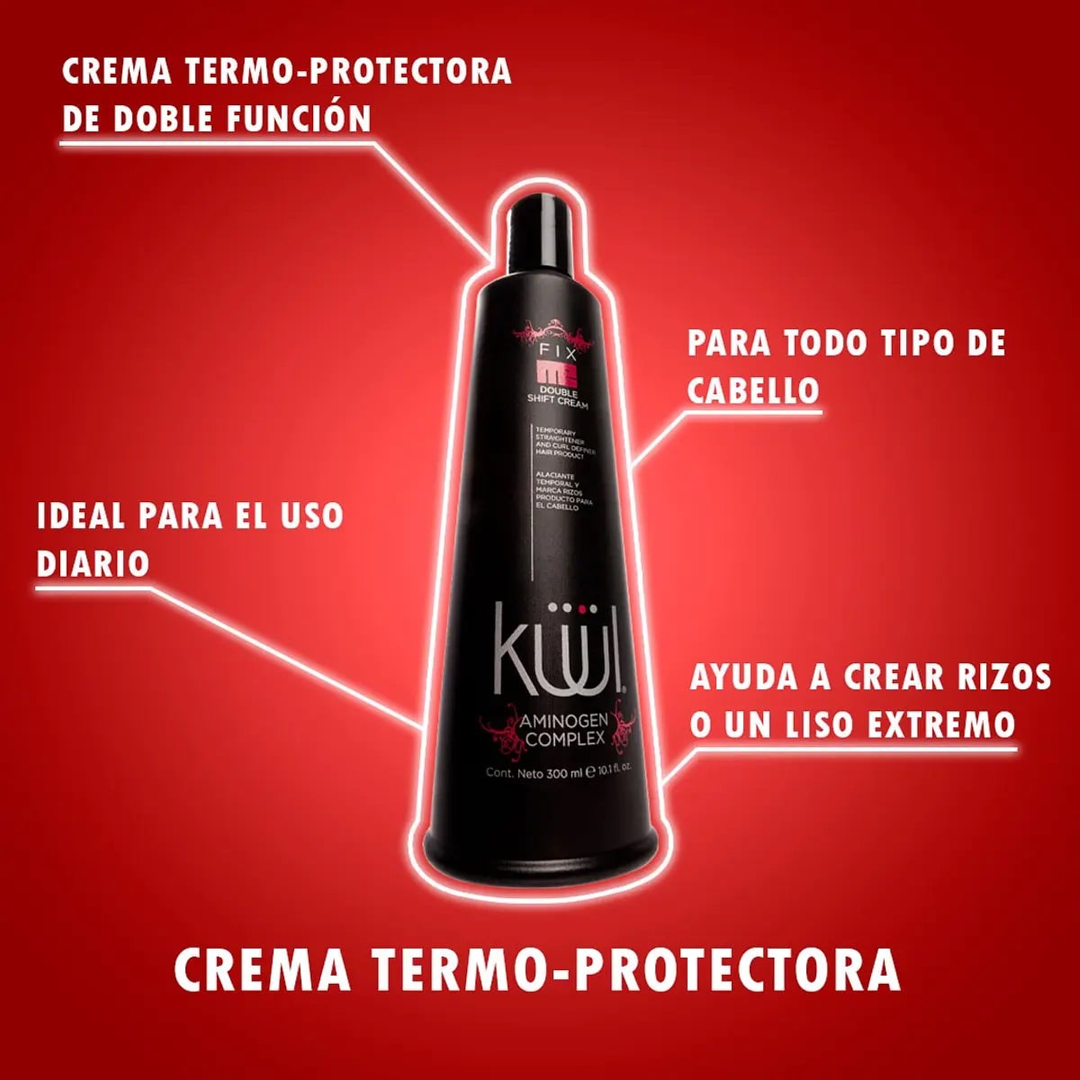 KUUL - CREMA ALACIANTE Y MARCADOR DE RIZOS DOUBLE SHIFT 300ML