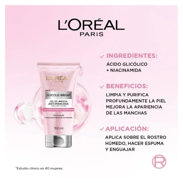 LOREAL - GEL DE LIMPIEZA ANTI MANCHAS CON ÁCIDO GLICÓLICO 150 ML