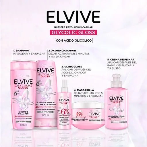 LOREAL - ACONDICIONADOR ELVIVE GLYCOLIC GLOSS 370 ML
