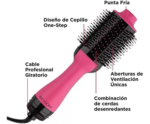 REVLON - SECADOR Y VOLUMINIZADOR DE CABELLO ONE-STEP ROSA