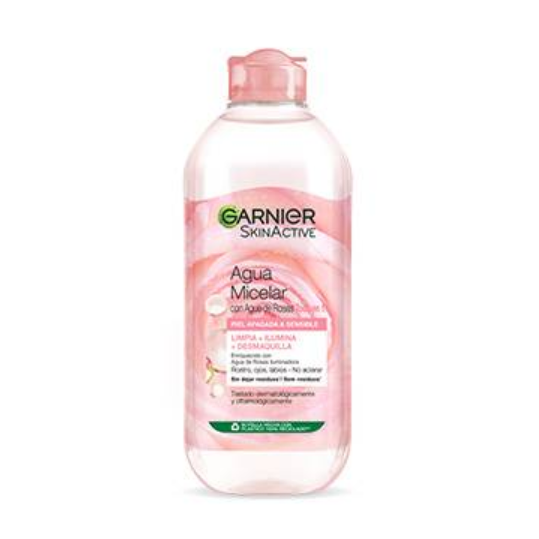 GARNIER - AGUA MICELAR CON AGUA DE ROSAS  TODO EN 1 400ML