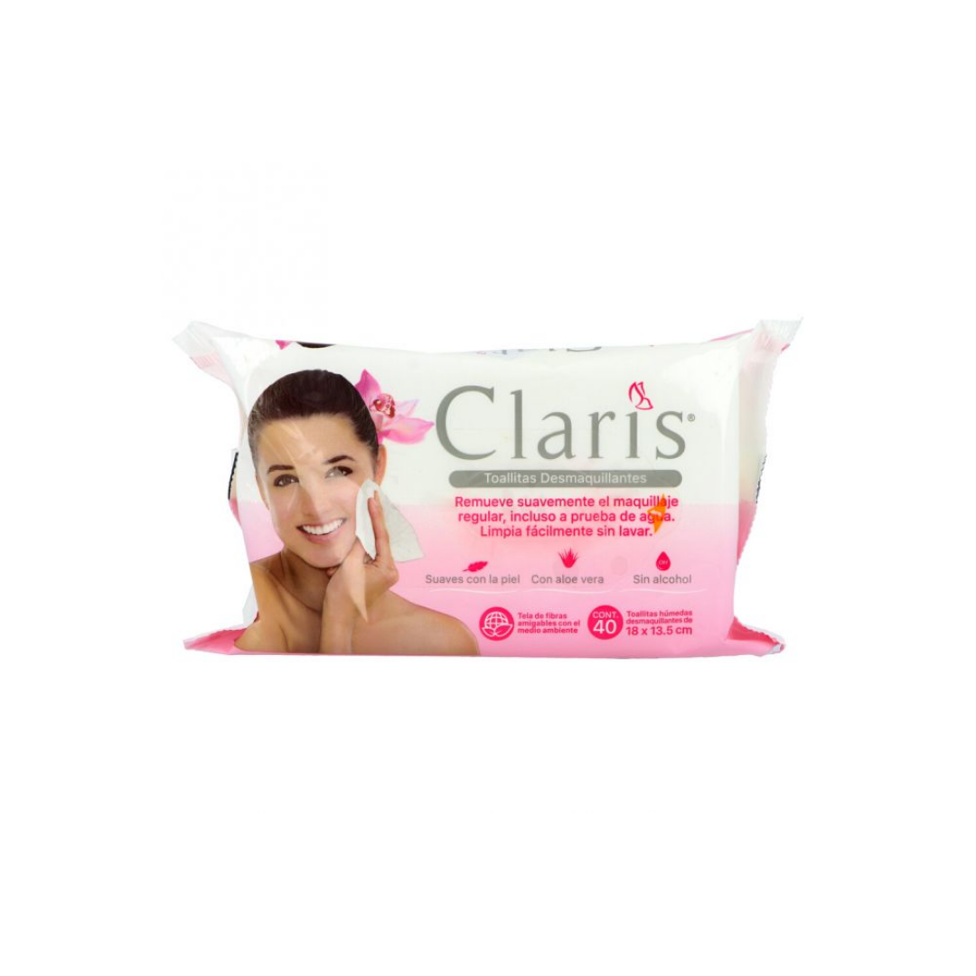 Claris Toallas Desmaquillantes 40pz